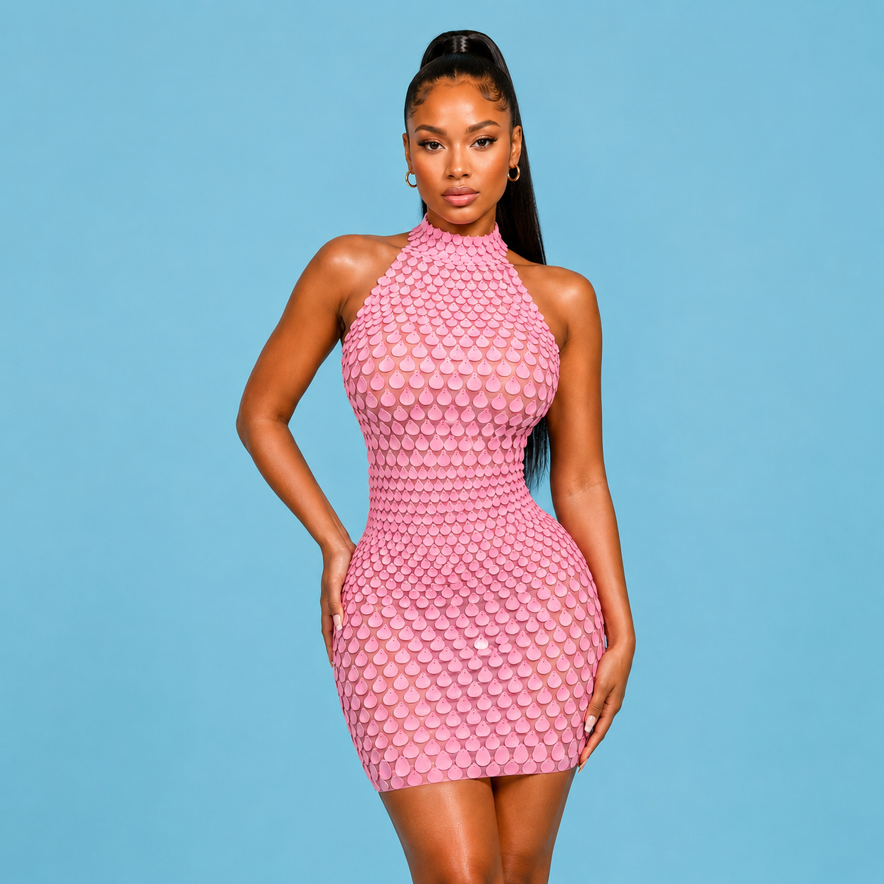pink backless mini dress Sequins – Fashion Closet Clothing Backless Red Chiffon Slit cybermon25 catching mini dress will Color:Papaya