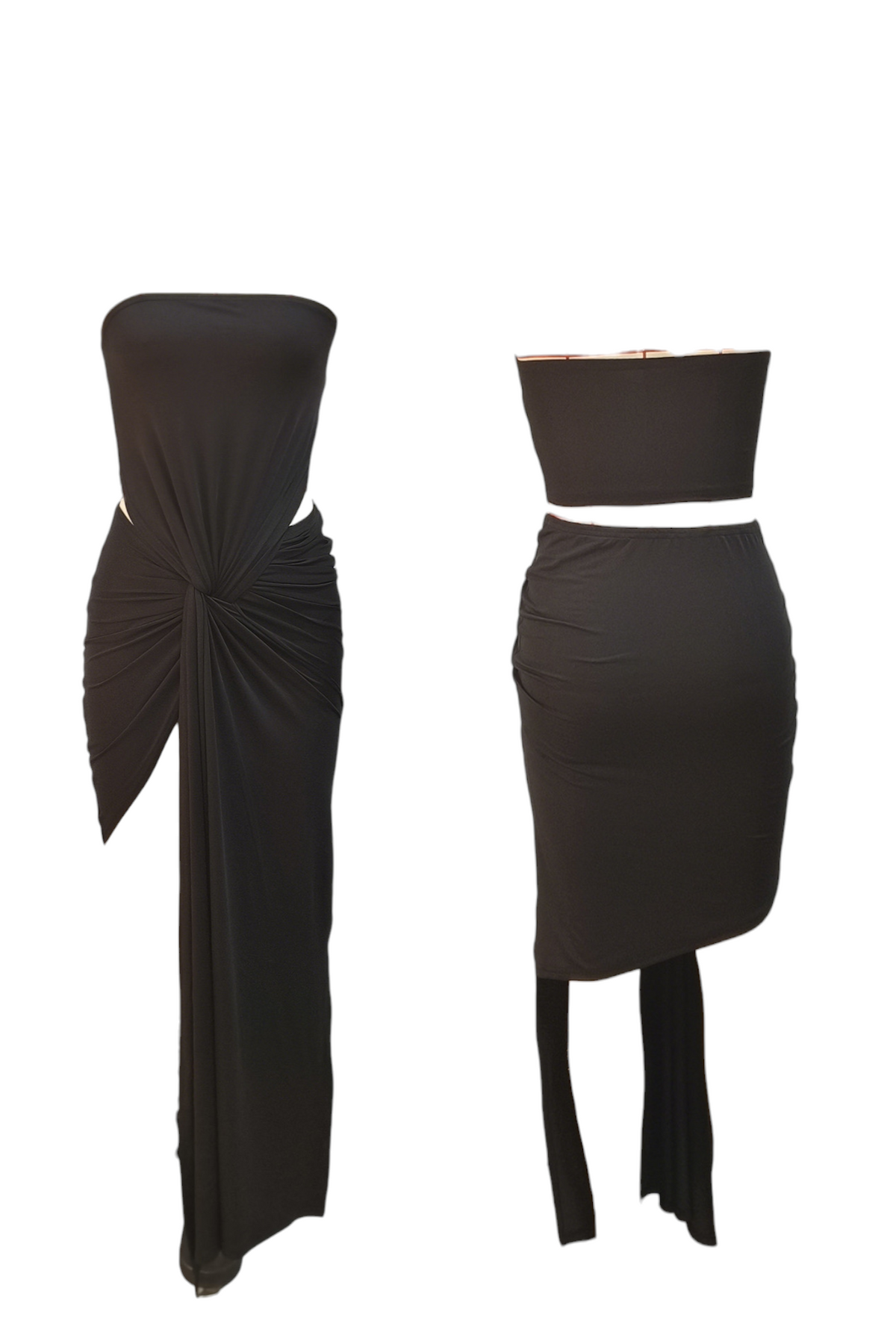 Robe longue froncée Sade