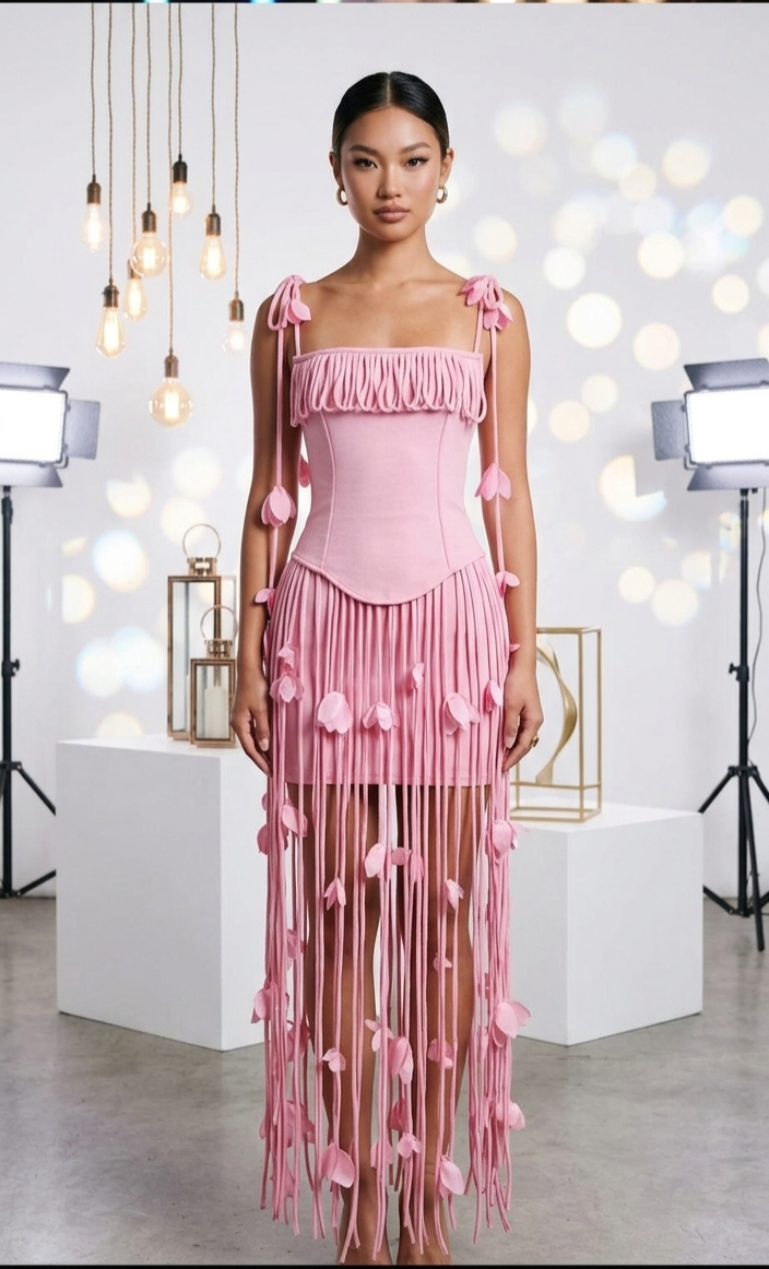 Robe drapée bandage fleurie