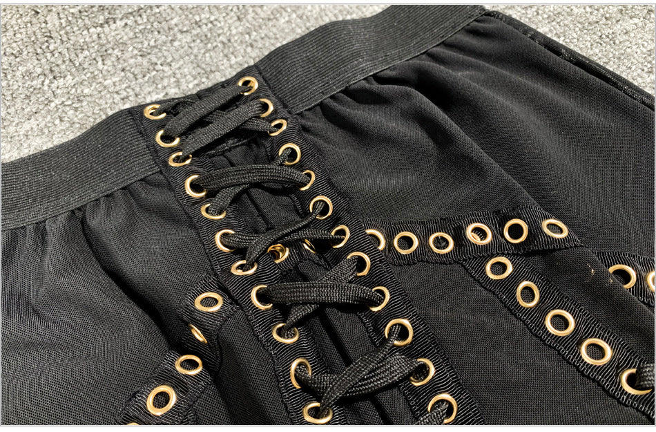 Diva Lace Up Mesh Pants