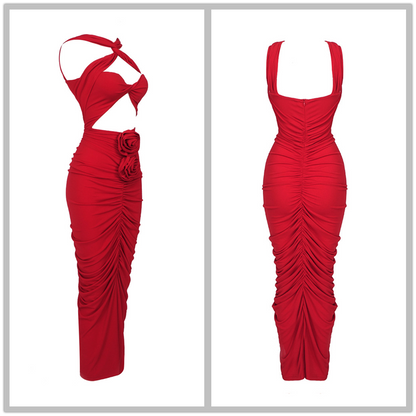 The Hottest Ruched Midi Dress