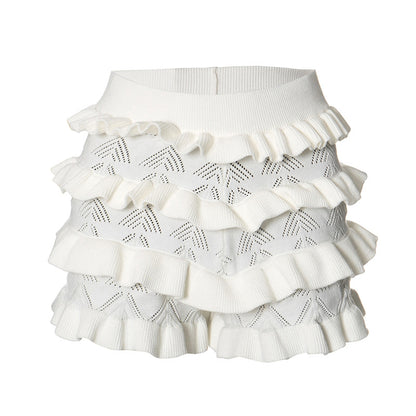 Maya Knit Ruffle Layered Short Set