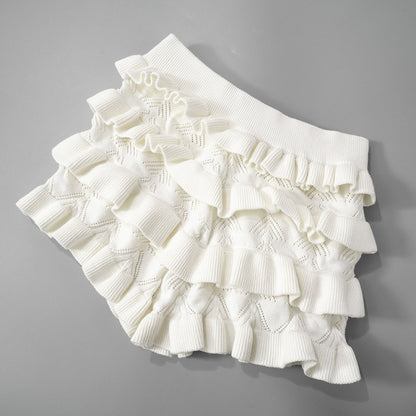 Maya Knit Ruffle Layered Short Set