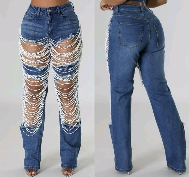 Pearls Diamond Jeans