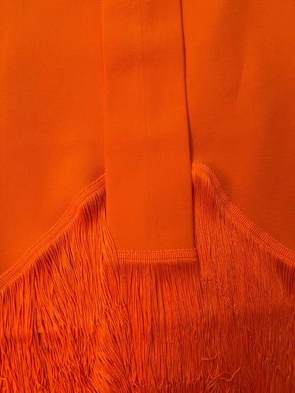 Orange Fringed Bandage Skirt Set