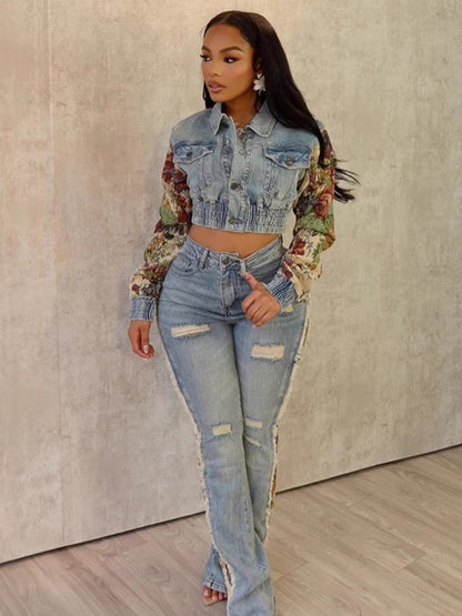 Sandra Denim Pants Set