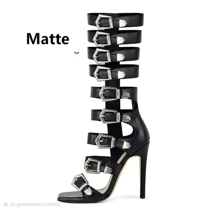 Buckle Stiletto Sandals