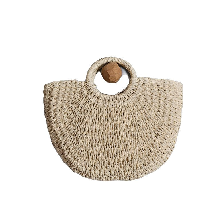 Woven Rattan Tote Handbag