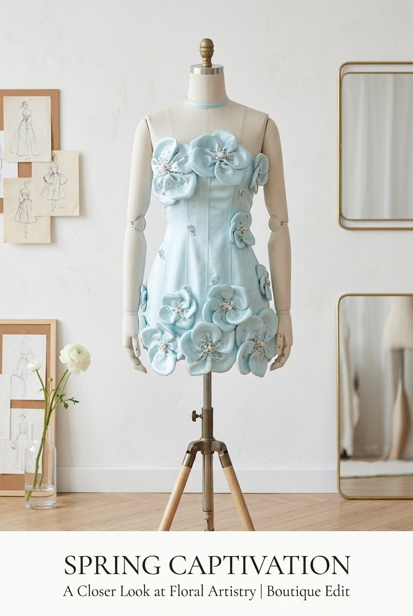 Tena 3D Flower Mini Dress
