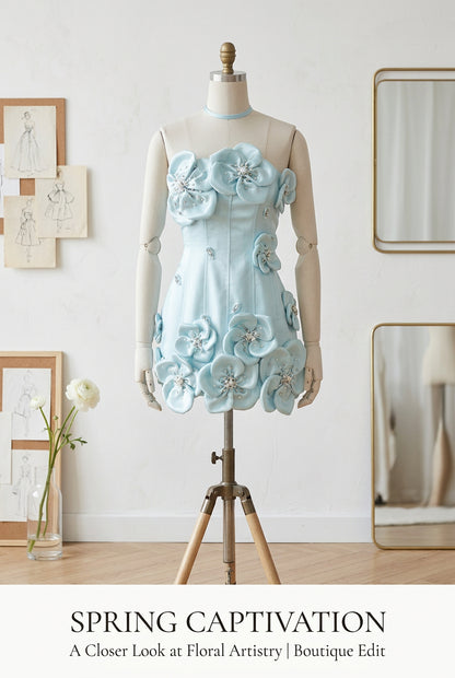 Tena 3D Flower Mini Dress