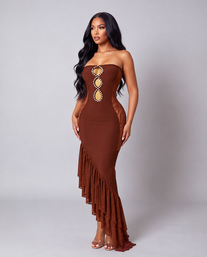 Brownie Asymmetrical Bandage Dress