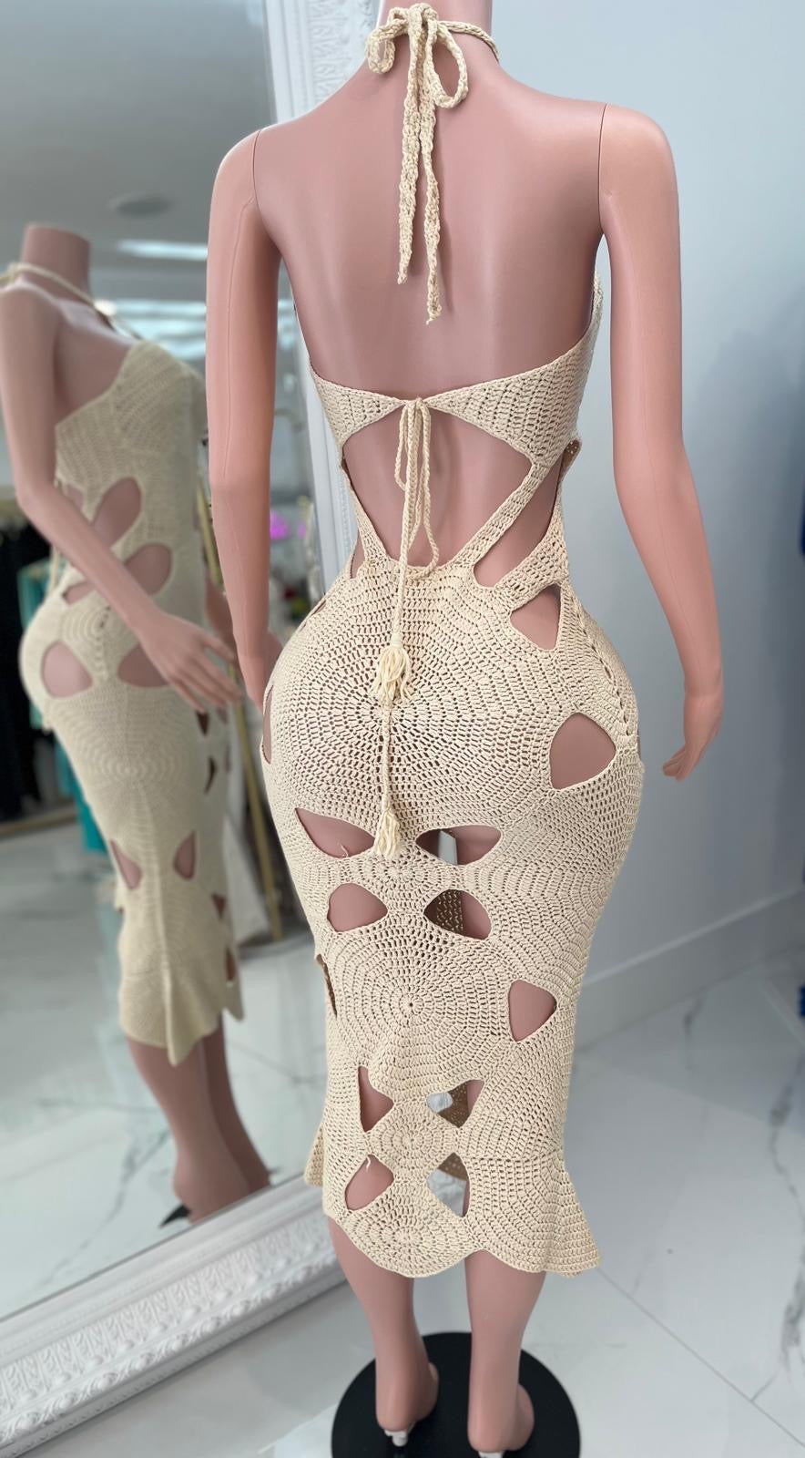 Justina Crochet Midi Dress