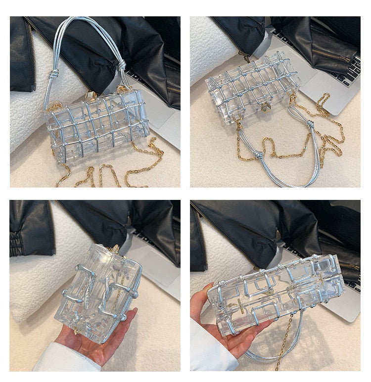 Acrylic Knot Clutch Bag Fashion Closet Clothing