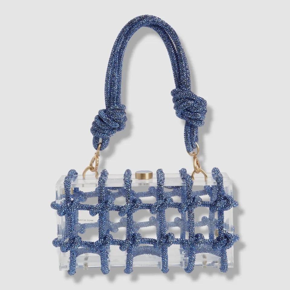 Acrylic Knotted Rhinestone Handbags Fashion Closet Clothing