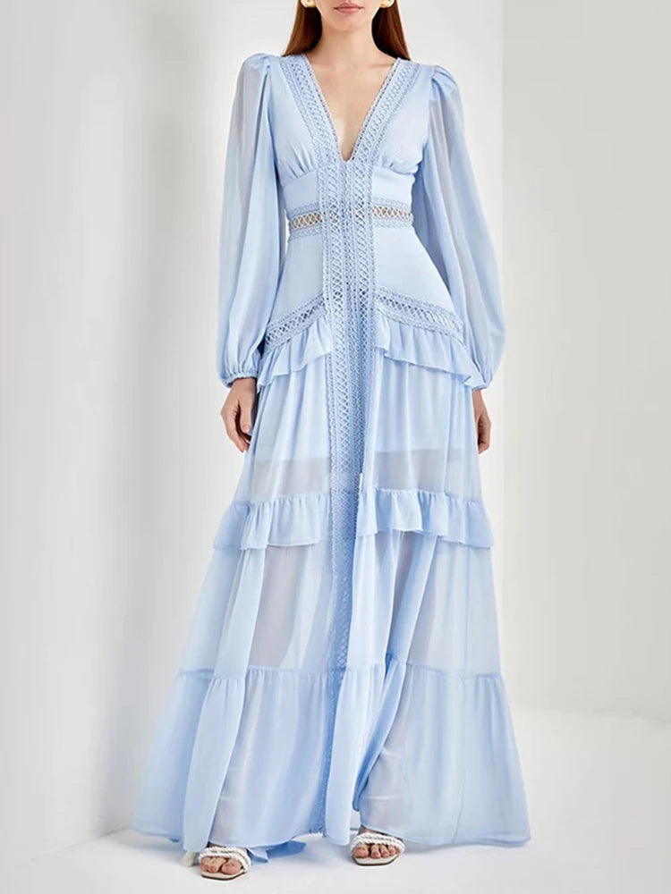 Alania Ruffle Maxi Dress Fashion Closet Clothing