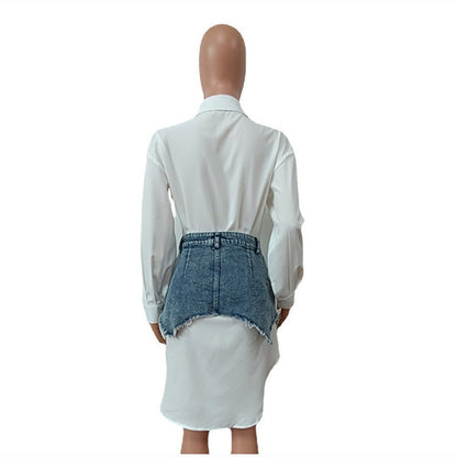 Alisson Denim Skirt Set Dress Fashion Closet Clothing