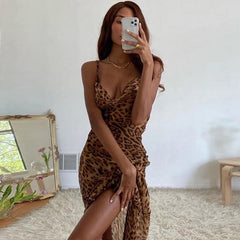 All Leopard Bodycon Mesh Dress Fashion Closet Clothing