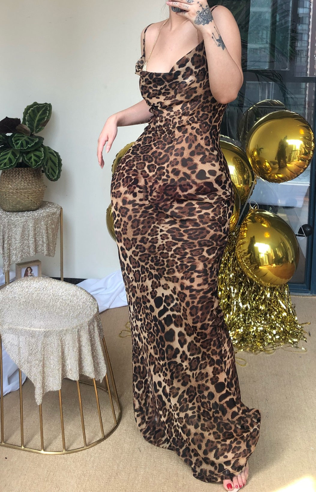 All Leopard Bodycon Mesh Dress All Leopard Bodycon Mesh Dress
