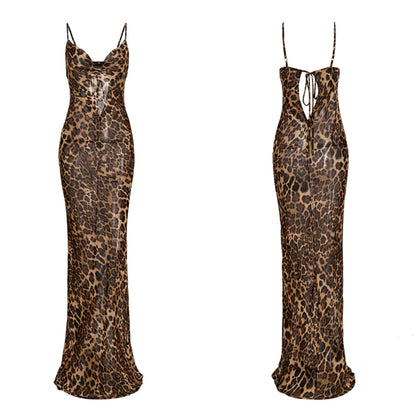 All Leopard Bodycon Mesh Dress Fashion Closet Clothing