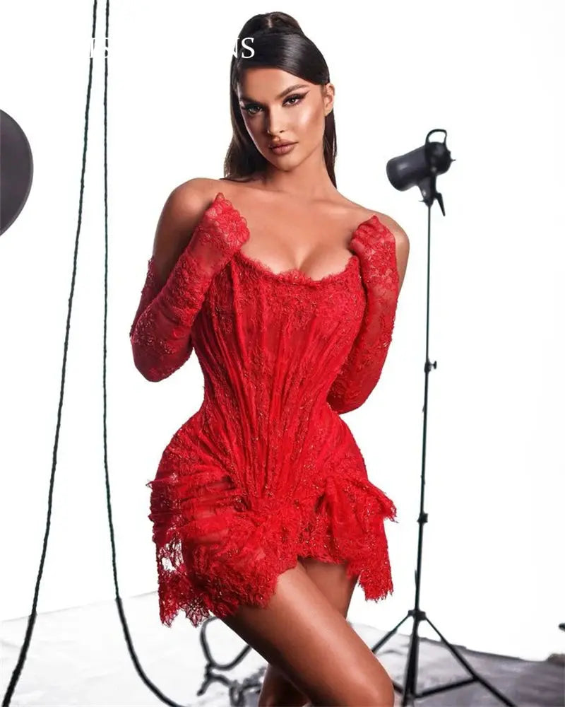 Allure Lace Corset Mini Dress Fashion Closet Clothing