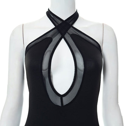 Ana Black Mesh Jumpsuit Fashion Closet Clothing