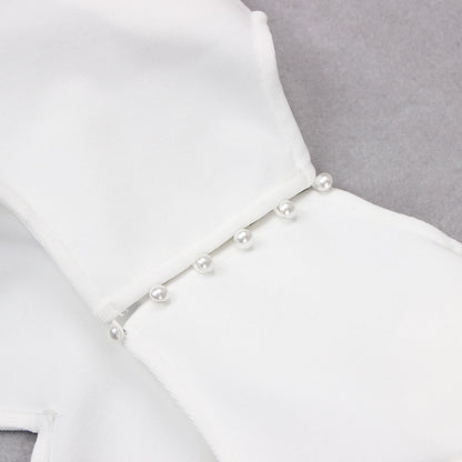 Ana Feather Ruched Bandage Mini Dress Fashion Closet Clothing