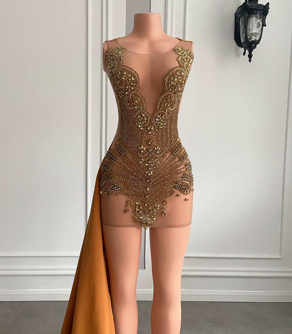 Angel Luxury Sheer Mesh Sparkly Dress Fashion Closet Clothing