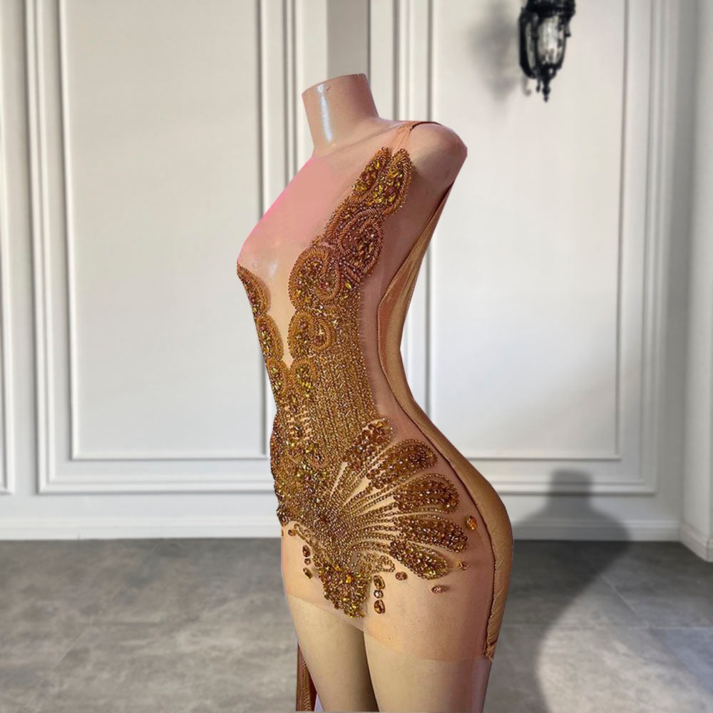 Angel Luxury Sheer Mesh Sparkly Dress Fashion Closet Clothing