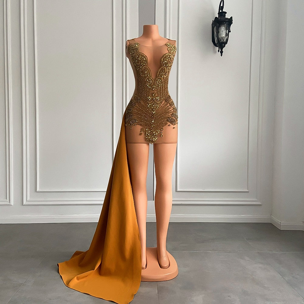 Angel Luxury Sheer Mesh Sparkly Dress Fashion Closet Clothing