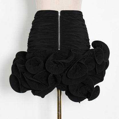 Asymmetrical Ruched Mini Skirt Fashion Closet Clothing