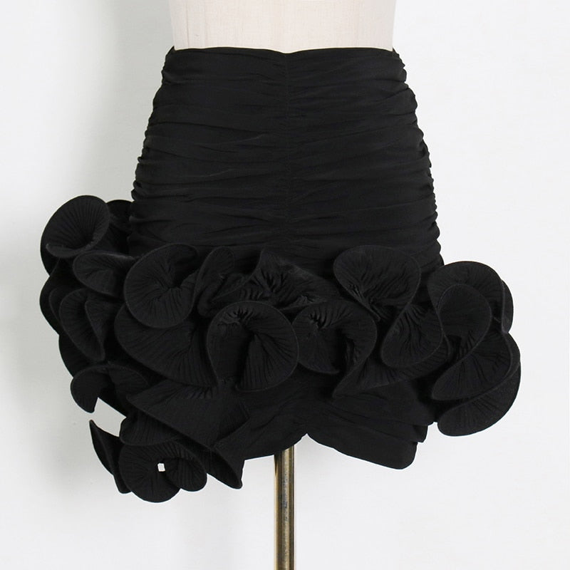 Asymmetrical Ruched Mini Skirt Fashion Closet Clothing