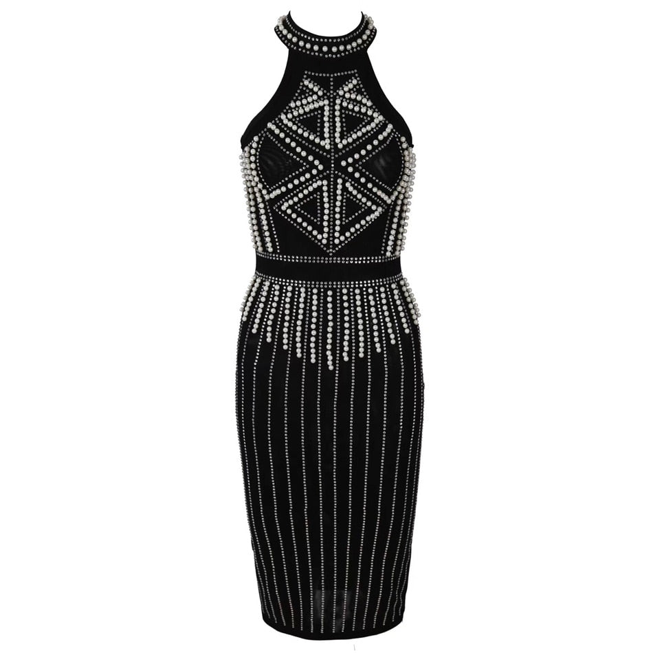 Attractive Crystal Embellished Dress Fashion Closet Clothing