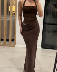 Bella Ruched Satin Dress Fashion Closet Clothing