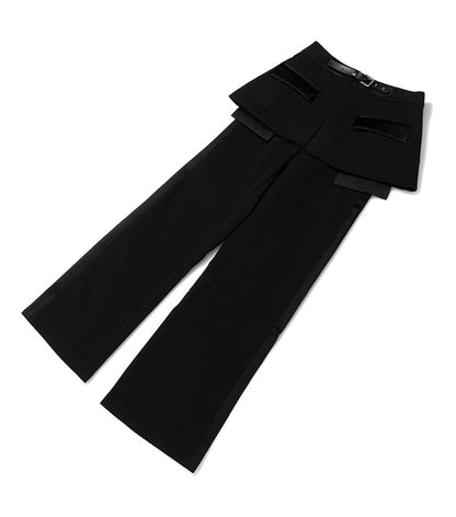Black Chic Leather Trouser Pants Fashion Closet Clothing