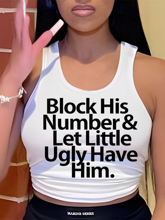 Block His Number Tank Top Fashion Closet Clothing