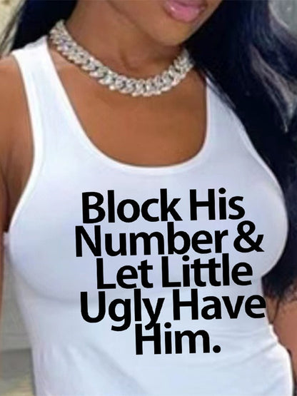 Block His Number Tank Top Fashion Closet Clothing
