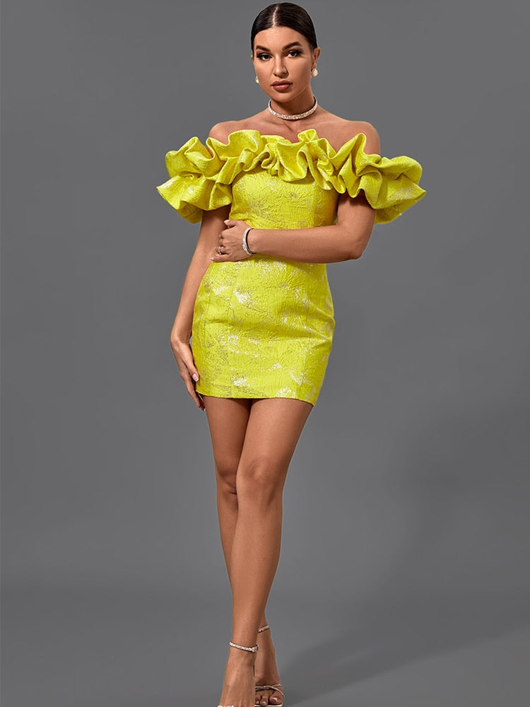 Bodycon Ruffle Mini Dress Fashion Closet Clothing