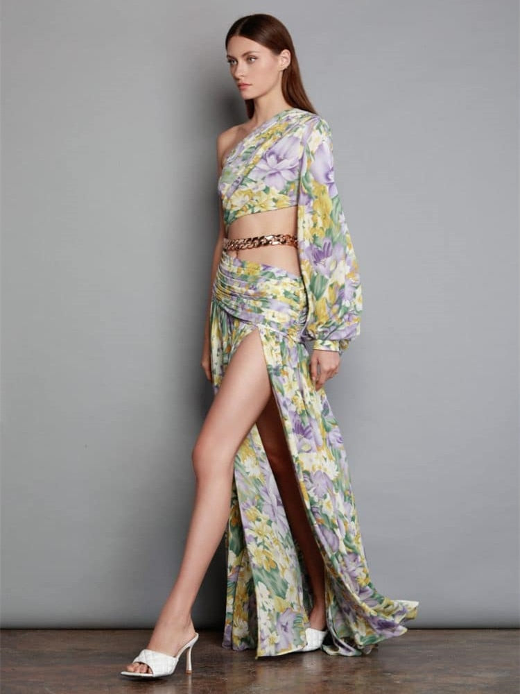 Brandi Chain Floral Maxi Dress Fashion Closet Clothing