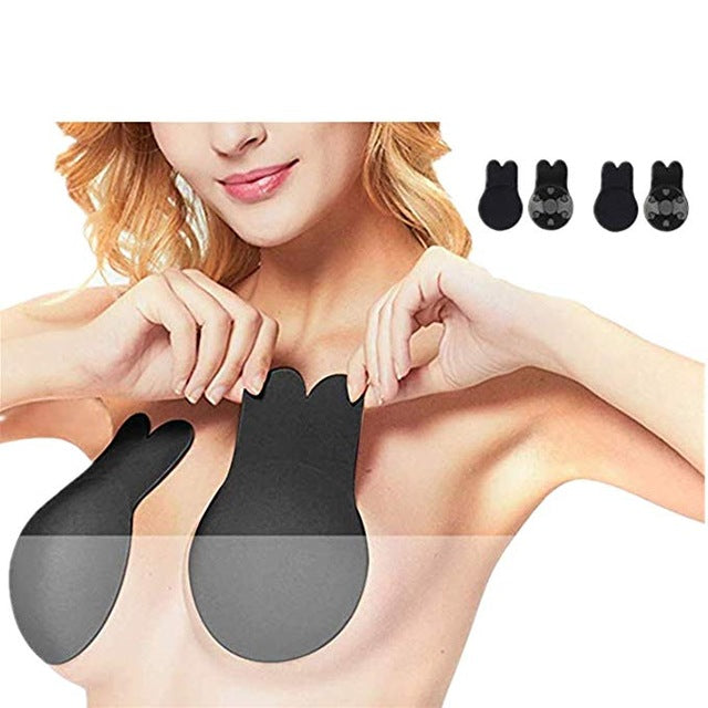 C City Breast Lifting Nipple Hiding Push Up Silicone Bra Skin