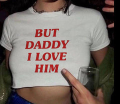 But Daddy I Love Him Crop Top Fashion Closet Clothing