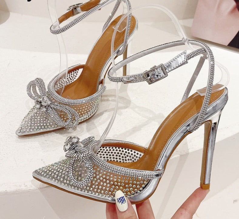 Butterfly-Knot Crystal High Heels Fashion Closet Clothing