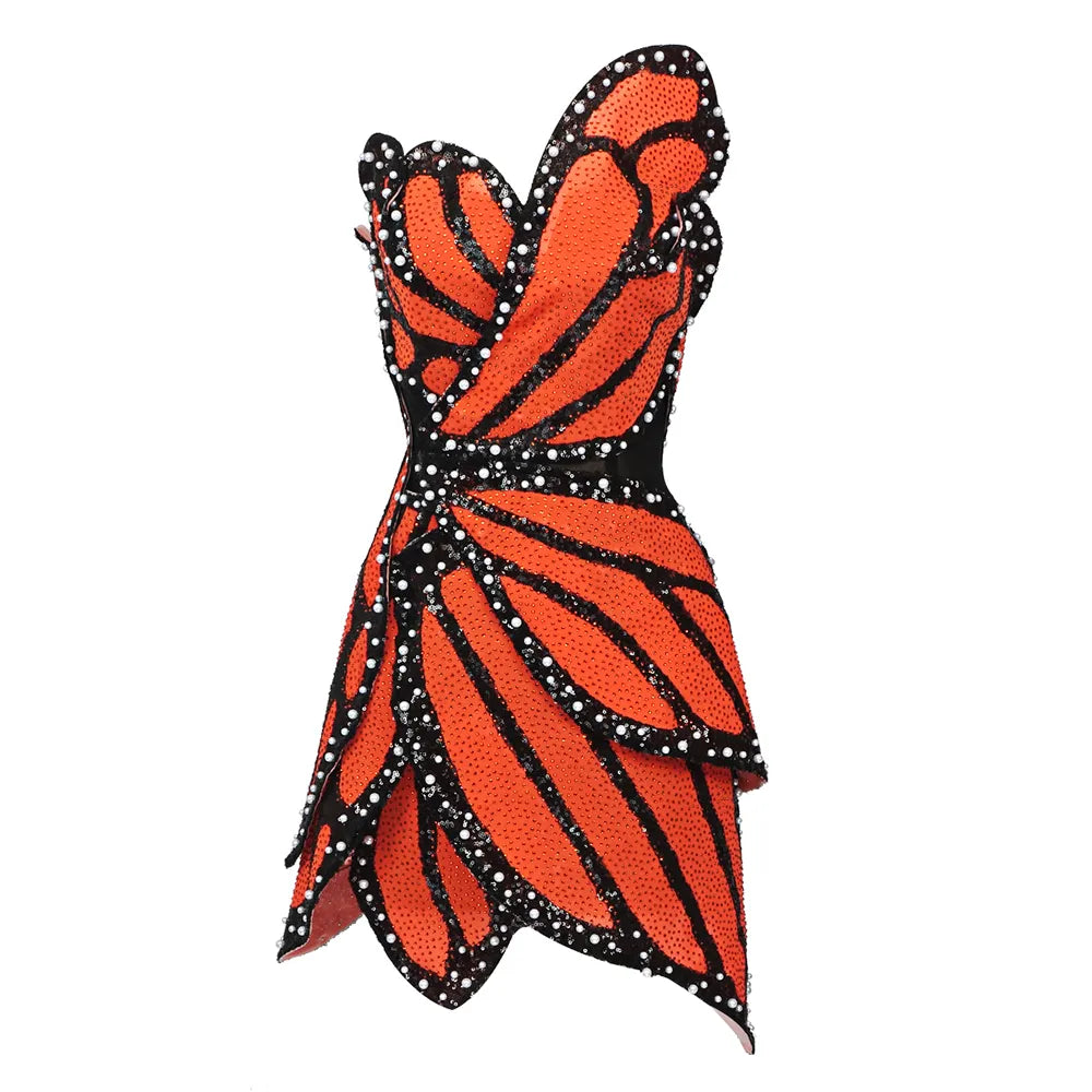 Butterfly Luxury Mini Dress Fashion Closet Clothing