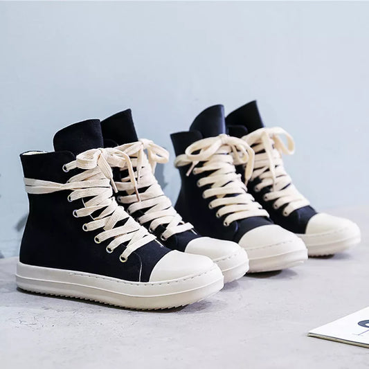 Canvas Ankle Lace Up Sneakers Boots Fashion Closet Clothing