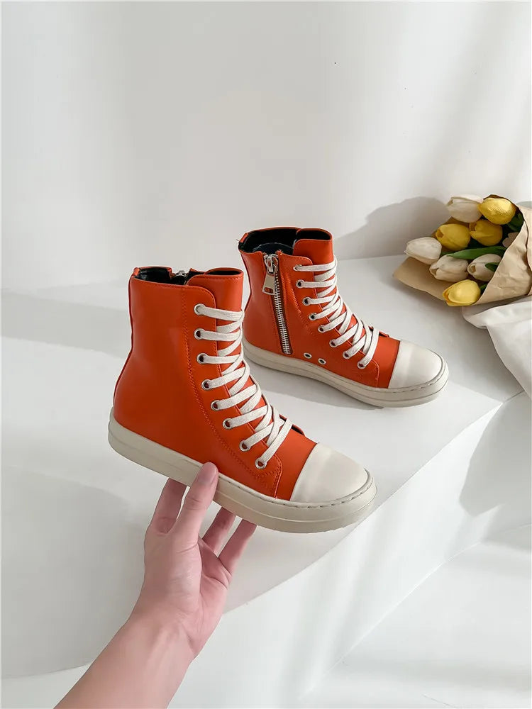 Canvas leather Ankle Boots Fashion Closet Clothing
