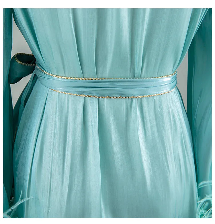 Caria Feather Jacket/Dress Fashion Closet Clothing