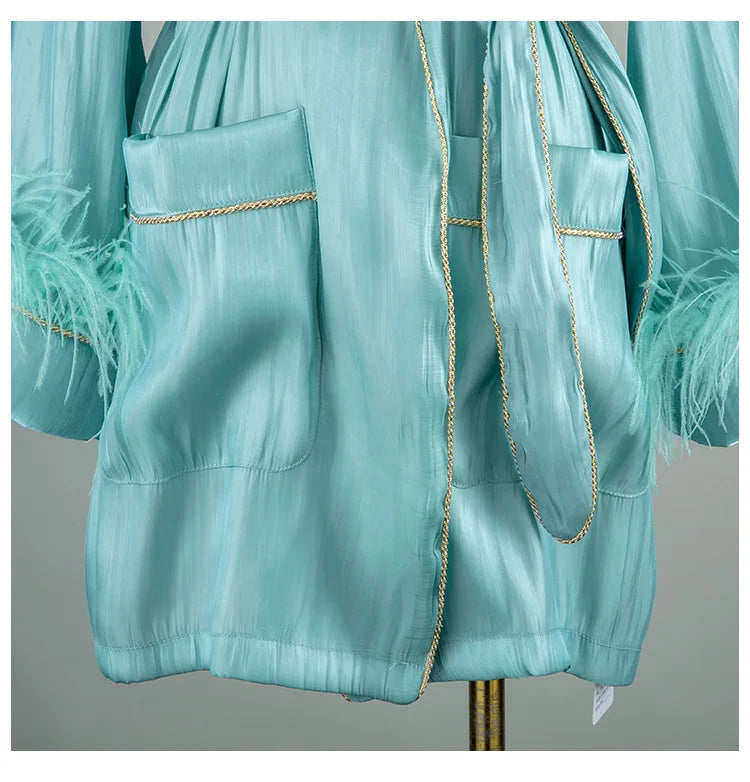 Caria Feather Jacket/Dress Fashion Closet Clothing
