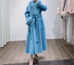 Cashmere Wopl Fox Fur Luxury Overcoat Fashion Closet Clothing