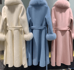 Cashmere Wopl Fox Fur Luxury Overcoat Fashion Closet Clothing