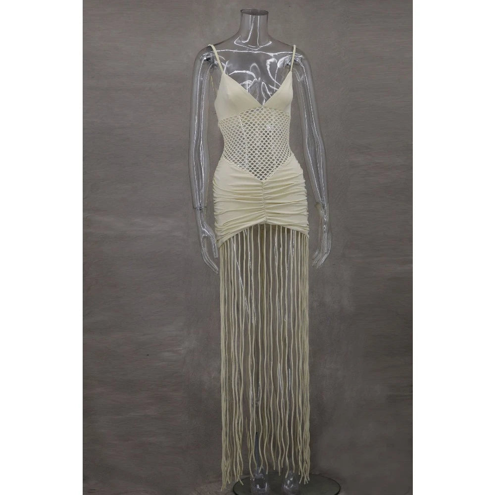 Cassandra Tassel Maxi Dress Fashion Closet Clothing