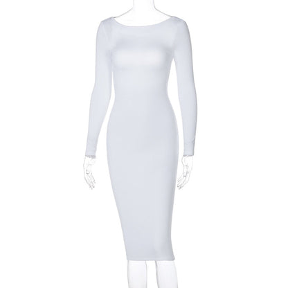 Casually Bodycon Midi Dress Fashion Closet Clothing